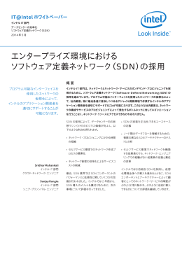 エンタープライズ環境における ソフトウェア定義ネットワーク
