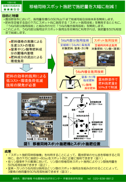 移植同時スポット施肥で施肥量を大幅に削減！