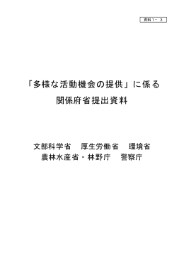 「多様な活動機会の提供」に係る 関係府省提出資料