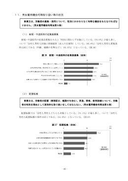 11．男女雇用機会均等取り扱い等の状況