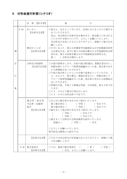 3 分科会進行計画（シナリオ）
