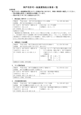 神戸市許可一般廃棄物処分業者一覧（PDF形式：74KB）
