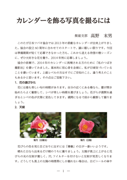 カレンダーを飾る写真を撮るには