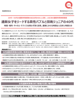 通販女子をリードする真性バブルと団塊ジュニアの40代
