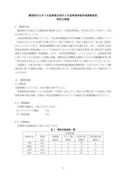 横須賀市公共下水道事業合流式下水道事業事後評価業務委託 特記