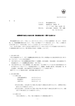 金属事業子会社との会社分割（簡易吸収分割