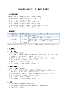 募集要項 - 高校生のための日本の次世代リーダー養成塾