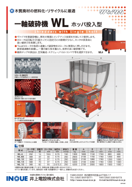 一軸破砕機 WL ホッパ投入型