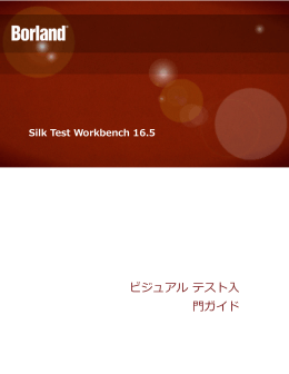 Silk Test Workbench 16.5 ビジュアルテスト チュートリアル