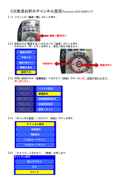 CS放送お好みチャンネル設定(Panasonic DCH