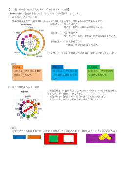 【1．色の組み合わせがもたらすプレゼンテーションの効果】 PowerPoint