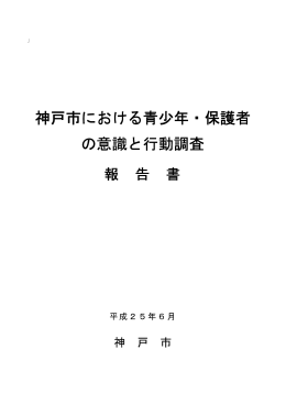 平成24年度 神戸市における青少年・保護者の意識と行動調査報告書