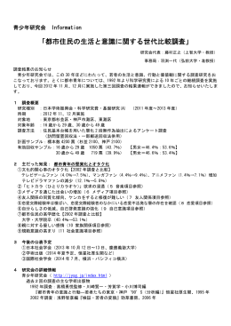 「都市住民の生活と意識に関する世代比較調査」