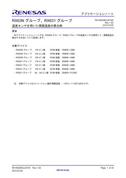 RX63N グループ、RX631 グループ 温度センサを用いた周囲温度の算出例