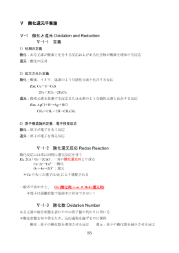 55 Ⅴ 酸化還元平衡論 Ⅴ-1 酸化と還元 Oxidation and Reduction Ⅴ