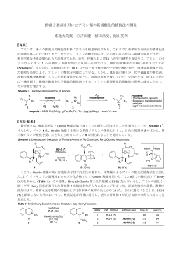酢酸と酸素を用いたアミン類の新規酸化的修飾法の開発 東北大院薬