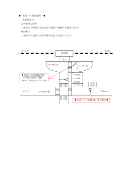 送迎バス発着場所 高尾駅北口 ①の場所に停車 （発車まで時間があれは