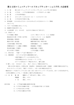 第22回コミュニティワールドカップサッカーin八千代 大会要項