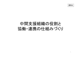 中間支援組織の役割と 協働・連携の仕組みづくり