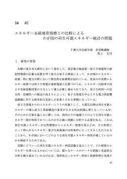 エネルギー永続地帯指標との比較による わが国の再生可能