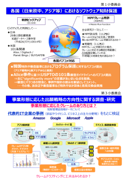 各国（    欧中、アジア等）におけるソフトウェア知財