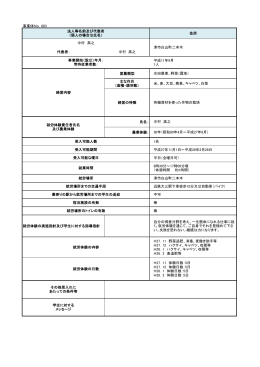 事業体No．003 住所 代表者： 中村 高之 平成11年9月 1人 営農類型