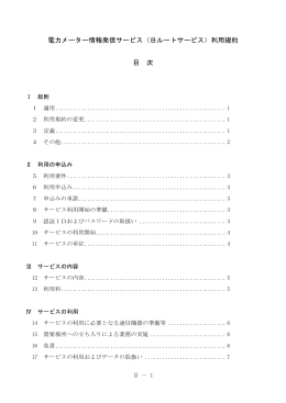 電力メーター情報発信サービス（Bルートサービス）利用規約