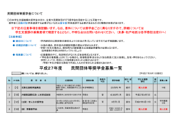 平成27年度民間団体等奨学金一覧を掲載しました