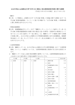 公立大学法人山梨県立大学「大学 COC 事業」に係る事務処理の特例