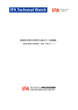 脆弱性対策の効果的な進め方（実践編） - IPA 独立行政法人 情報処理
