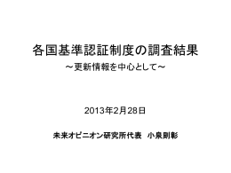 各国基準認証制度の調査結果 - 電波利用ホームページ