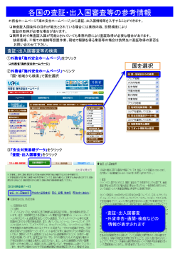 各国の査証・出入国審査等の参考情報