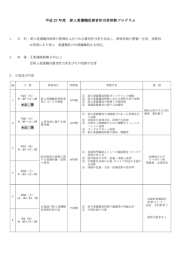 平成 27 年度 新人看護職員教育担当者研修プログラム