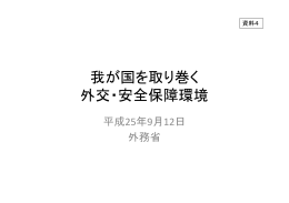 我が国を取り巻く 外交・安全保障環境