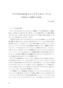 アメリカにおけるマインドフルネス・ブーム ―現代社会への