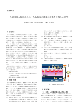 色素増感太陽電池における負極面の最適な状態を目指した研究