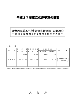 平成27年度文化庁予算の概要