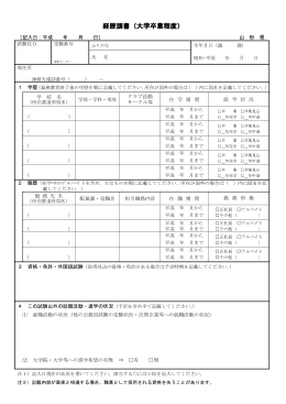 経歴調書（大学卒業程度） 調書（大学卒業程度） 調書（大学卒業程度）