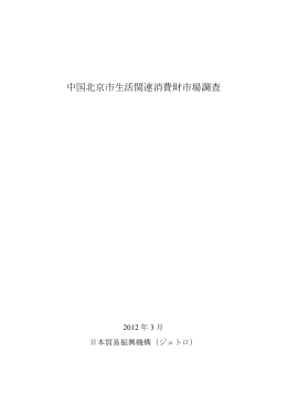 中国北京市生活関連消費財市場調査