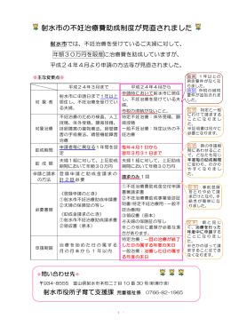 射水市の不妊治療費助成制度が見直されました