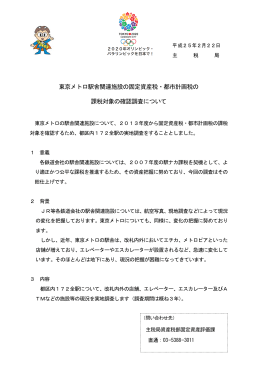 東京メトロ駅舎関連施設の固定資産税・都市計画税の
