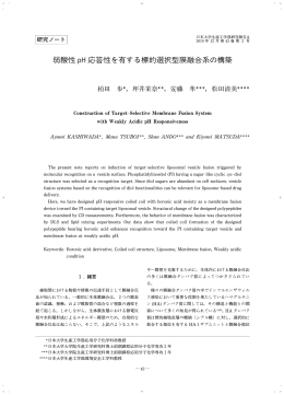 弱酸性 pH応答性を有する標的選択型膜融合系の構築