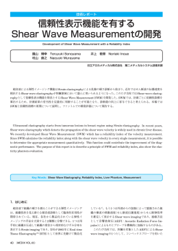 信頼性表示機能を有する Shear Wave Measurementの開発