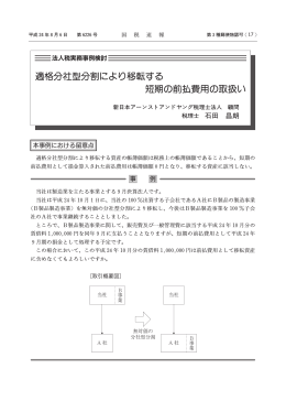 適格分社型分割により移転する 短期の前払費用の取扱い