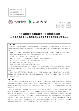 PPR 蛋白質の核酸認識コードの解読に成功
