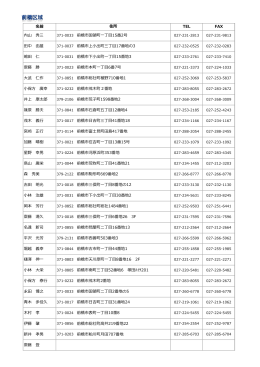 名前 TEL FAX 内山 秀三 371-0033 前橋市国領町一丁目15番2号 田中