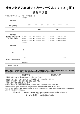 埼玉スタジアム 草サッカーサークル2013（夏） 参加申込書