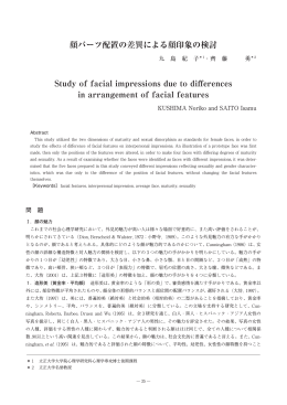 顔パーツ配置の差異による顔印象の検討 Study of facial impressions