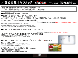 小顔短期集中ケア3ヶ月 &yen;289,980 &rarr;