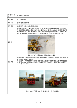 No・オプション 名 3) スイング式雪切板 使用機械 ロータリ除雪車 使用